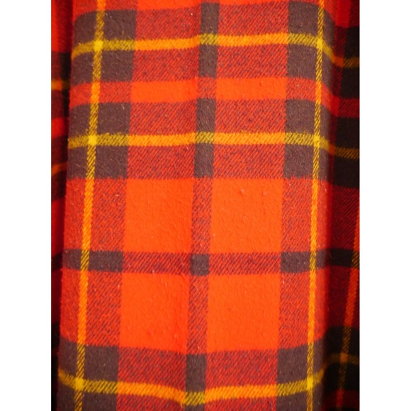 Faribo Red Plaid Blanket Fringe Faribault Woolen Mill 46x46 - Picture 2 of 6